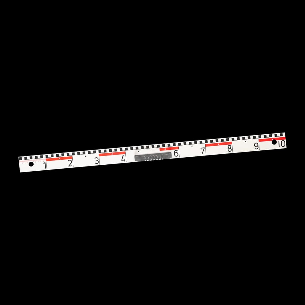 Ravnilo za tablo 100 cm z decimetrsko skalo, sprednji pogled z ročajem.